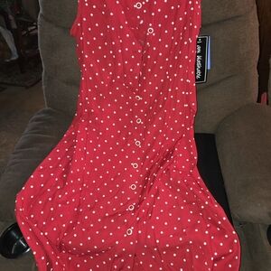 Sheri Martin Red Polka Dot Maxi Dress
